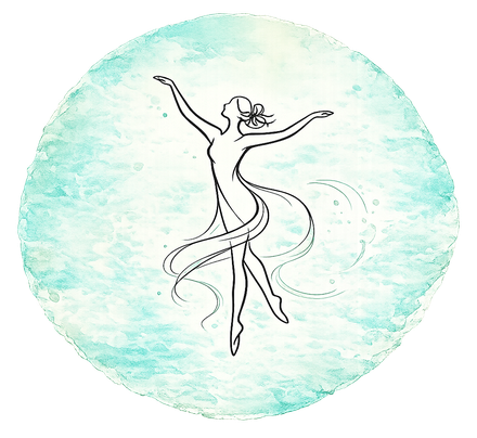 Watercolor illustration of a dancing figure