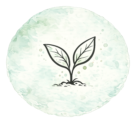 Watercolor illustration of a sprouting plant